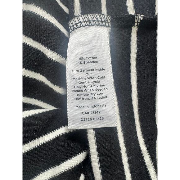 Talbots Plus 2X Cotton Spandex Black White Stripe with Stars Top Long Sleeve - Picture 4 of 8